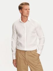 Calvin Klein Koszula K10K113528 Biały Slim Fit. Białe koszule męskie Calvin Klein, m, bez wzorów, z bawełny, bez kołnierzyka, bez ramiączek. Za 289.99 zł.
