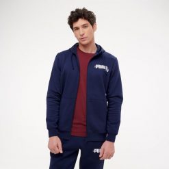 Bluza z kapturem męska Puma Gym & Pilates. Niebieskie bluzy z kapturem męskie Puma, m, bez wzorów, z bawełny, z kapturem. Za 179.99 zł.