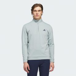 Bluza Ultimate365 Classic Quarter-Zip. Zielone bluzy nierozpinane męskie ADIDAS, uniwersalny, bez wzorów, bez ramiączek, bez kaptura. Za 399.00 zł.