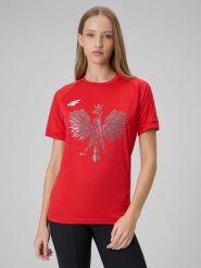 4F Koszulka kibica uniseks - czerwona L. Czerwone t-shirty męskie 4f, l, bez wzorów, sportowe, bez ramiączek. Za 129.99 zł.