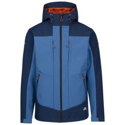 Męska Kurtka Soft Shell Tamston TP75. Niebieskie kurtki męskie Trespass, m, bez wzorów, sportowe, bez ramiączek, bez kaptura. Za 259.99 zł.