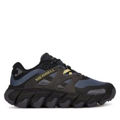 Trekkingi Merrell. Niebieskie buty trekkingowe męskie Merrell, bez wzorów, bez zapięcia, trekkingowe. Za 499.99 zł.