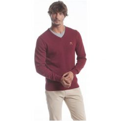 Polo Club C.H..A Sweter Męski M Burgundowy. Czerwone swetry męskie Polo Club C.H..A, z dekoltem w kształcie v. W wyprzedaży za 259.00 zł.