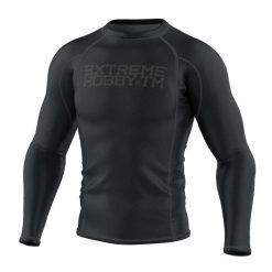 Koszulka sportowa męska Rashguard do MMA EXTREME HOBBY TRACE. Czarne bielizna termoaktywna męska EXTREME HOBBY, m, bez wzorów, z bawełny, bez ramiączek, do biegania. Za 209.00 zł.