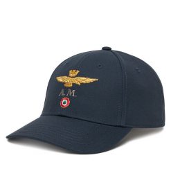 Czapka z daszkiem Aeronautica Militare. Niebieskie czapki męskie Aeronautica Militare, bez wzorów. Za 199.99 zł.