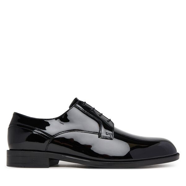 Półbuty BOSS. Czarne eleganckie półbuty męskie Boss, wizytowe, bez obcasa, bez zapięcia. Za 579.99 zł.