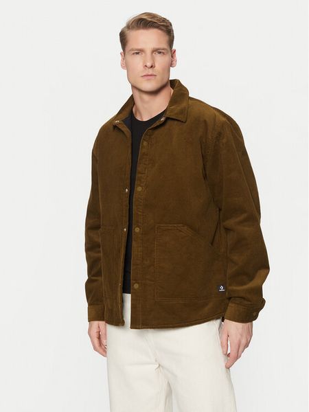 Converse Kurtka przejściowa 10027091-A02 Khaki Regular Fit. Brązowe kurtki męskie Converse, l, bez wzorów, z bawełny, bez ramiączek, bez kaptura. Za 279.99 zł.