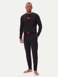 HUGO Piżama Galaxy 50549188 Czarny Regular Fit. Czarne piżamy męskie Hugo, m, bez wzorów, z bawełny, bez kołnierzyka, bez ramiączek. Za 429.95 zł.