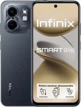 INFINIX SMARTFON TELEFON SMART 9 HD 4/64GB CZARNY GTU06. Czarne smartfony Infinix. Za 411.40 zł.