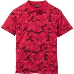 Shirt polo Slim Fit bonprix ciemnoczerwony z nadrukiem. Koszulki polo męskie marki bonprix. Za 44.99 zł.
