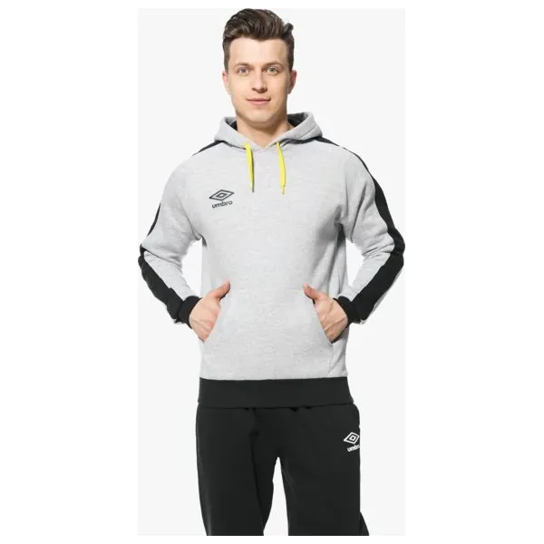 Umbro Bluza Contrast Panel Fleece Hoodie , szary, rozmiar M. Szare bluzy nierozpinane męskie Umbro, m, bez wzorów, z bawełny, sportowe, bez ramiączek, bez kaptura. W wyprzedaży za 79.99 zł.