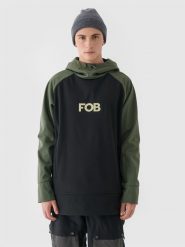 4F Długa bluza snowboardowa z softshellu membrana 5000 męska - czarna M. Czarne bluzy z kapturem męskie 4f, m, bez wzorów, z dzianiny, z kapturem. W wyprzedaży za 199.99 zł.