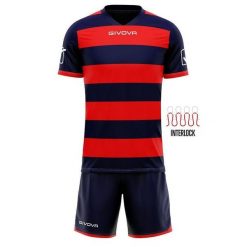 Zestaw Sportowy Rugby Givova Niebiesko-Czerwony - Wygodny i Trwały. Czerwone t-shirty sportowe męskie Givova, bez wzorów, sportowe, bez ramiączek. Za 213.99 zł.