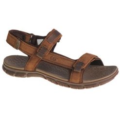 Sandały męskie, Caterpillar Atchison Sandals. Brązowe buty zimowe męskie CATerpillar, bez wzorów, sportowe, bez obcasa, bez zapięcia. Za 242.55 zł.