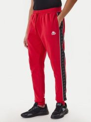 Kappa Spodnie dresowe Banda Alanz 3 321Y8FW Czerwony Comfort Fit. Czerwone spodnie dresowe męskie Kappa, bez wzorów, z bawełny. Za 179.99 zł.