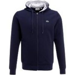 Lacoste Sport Bluza rozpinana navy blue/silver chine. Niebieskie bluzy bez kaptura męskie Lacoste Sport, z bawełny. Za 409.00 zł.