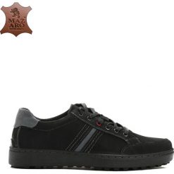Czarne Skórzane Półbuty Come At Me. Buty sportowe na co dzień męskie marki Born2be. Za 74.99 zł.