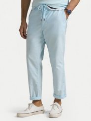 Polo Ralph Lauren Spodnie materiałowe 710958589005 Błękitny Classic Fit. Niebieskie spodnie na co dzień męskie Polo Ralph Lauren, bez wzorów, z bawełny. Za 679.99 zł.