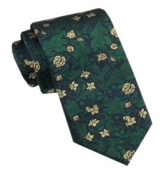 Elegancki Męski Krawat - Alties - Zielony, Wzór Kwiatowy. Zielone krawaty i muchy męskie Alties, bez wzorów, z tkaniny, eleganckie. Za 49.00 zł.