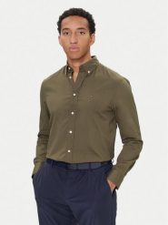 Tommy Hilfiger Koszula MW0MW37550 Khaki Regular Fit. Brązowe koszule męskie Tommy Hilfiger, m, bez wzorów, z bawełny, bez kołnierzyka, bez ramiączek. Za 299.99 zł.