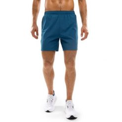 Męskie krótkie spodenki do biegania 2 w 1 Fitness Siroko Admix Blue. Niebieskie szorty sportowe męskie SIROKO, bez wzorów, z materiału. Za 168.00 zł.