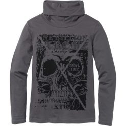 Shirt z szalowym kołnierzem Slim Fit, długi rękaw bonprix antracytowy z nadrukiem. Koszulki męskie z długim rękawem marki bonprix. Za 49.99 zł.