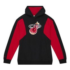 Polar z kapturem Miami Heat Color Blocked 2.0. Czarne bluzy z polaru męskie Mitchell & Ness, m, bez wzorów, z polaru, bez ramiączek, z kapturem. Za 437.50 zł.
