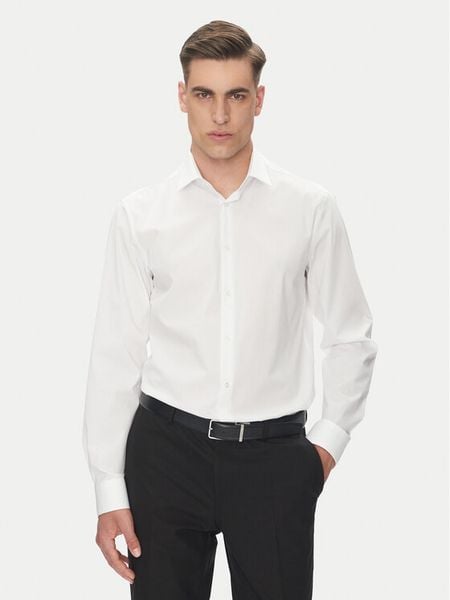 Calvin Klein Koszula Essential LV019EU001 Biały Regular Fit. Białe koszule męskie Calvin Klein, m, bez wzorów, z bawełny, bez kołnierzyka, bez ramiączek. Za 349.99 zł.