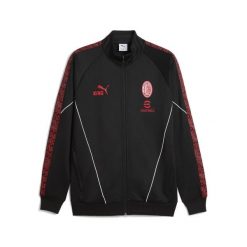 Męska kurtka AC Milan KING Anthem PUMA Black For All Time Red. Czarne kurtki treningowe męskie Puma, l, bez wzorów, bez kaptura, do biegania. Za 399.00 zł.