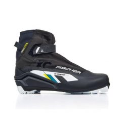 Buty narciarskie biegowe Fischer XC Comfort Pro Black Yellow. Czarne buty do biegania męskie FISCHER, na zimę, bez wzorów, bez zapięcia, narciarskie. Za 419.99 zł.