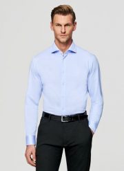 PAKO LORENTE - Niebieska koszula w prążek. Niebieskie koszule męskie Pako Lorente, m, bez wzorów, z bawełny, bez kołnierzyka, bez ramiączek. Za 299.99 zł.