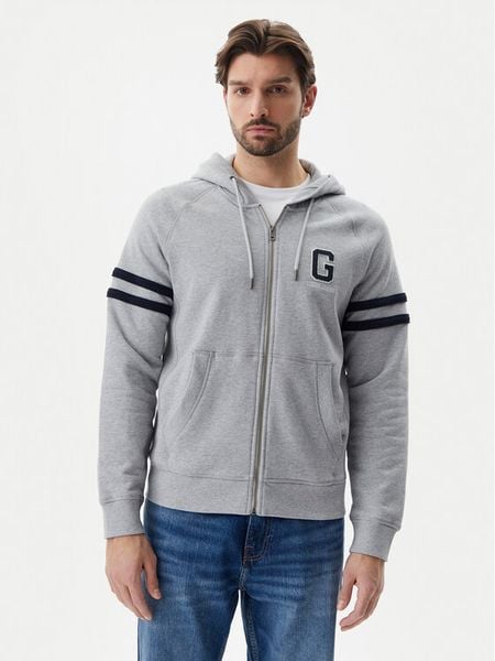 Guess Jeans Bluza M5GQ26 KCPR1 Szary Regular Fit. Szare bluzy rozpinane męskie Guess Jeans, m, z aplikacjami, z bawełny, bez ramiączek, bez kaptura. Za 179.99 zł.