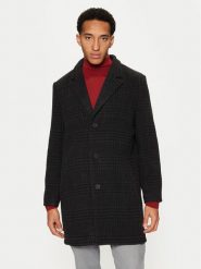 Brave Soul Płaszcz przejściowy MJK-AUGUSCHECK Czarny Regular Fit. Czarne płaszcze męskie Brave Soul, m, bez wzorów, z syntetyku, bez kaptura. Za 369.99 zł.