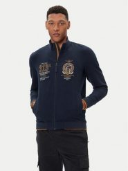 Aeronautica Militare Bluza 252FE2062UF00662 Granatowy Regular Fit. Niebieskie bluzy rozpinane męskie Aeronautica Militare, l, bez wzorów, z bawełny, bez ramiączek, bez kaptura. Za 829.99 zł.