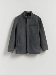 Marynarka regular fit - ciemnoszary. Szare marynarki męskie Reserved, l, bez wzorów, z tkaniny. Za 329.99 zł.