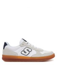Skechers Sneakersy New Wave Cup-Calven 210961/OFWT Biały. Białe buty sportowe na co dzień męskie Skechers, m, bez wzorów, ze skóry, bez ramiączek, bez kaptura. Za 219.99 zł.