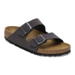 Klapki Birkenstock Arizona Bs Birko-Flor Nubuk 1029134 szare. Szare klapki i japonki męskie bez wzorów, z nubiku. Za 585.80 zł.