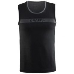Męska sportowa koszulka bez rękawów Craft Pulse Jersey Shout Black. Czarne t-shirty sportowe męskie Craft, m, bez wzorów, z jersey, sportowe, bez ramiączek. Za 73.68 zł.