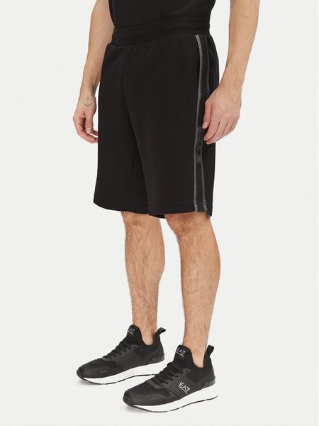EA7 Emporio Armani Szorty sportowe 7M000544 AF12660 UC001 Czarny Regular Fit. Czarne szorty sportowe męskie EA7 Emporio Armani, bez wzorów, z bawełny, sportowe. Za 239.99 zł.