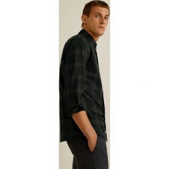 Mango Man - Koszula Taddeo. Czarne koszule męskie Mango Man, w kratkę, z bawełny, button down, z długim rękawem. Za 199.90 zł.
