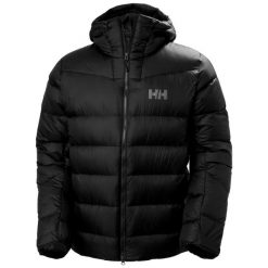 Kurtka z kapturem Helly Hansen Glacier. Czarne kurtki męskie Helly Hansen, bez wzorów, z puchu, sportowe, bez ramiączek, z kapturem. Za 1,527.60 zł.