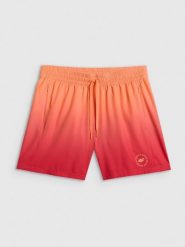 4F Spodenki plażowe boardshorty męskie - pomarańczowe 3XL. Brązowe szorty męskie 4f, bez wzorów, z materiału. Za 99.99 zł.