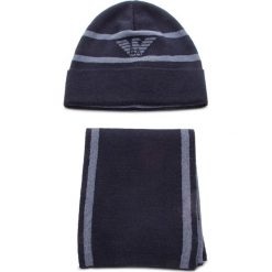 Zestaw Szalik i Czapka EMPORIO ARMANI - 407504 8A723 11236 Dark Blue/Avio Blue. Czapki męskie marki Emporio Armani. W wyprzedaży za 379.00 zł.