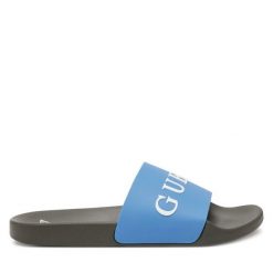 Klapki Guess. Niebieskie klapki i japonki męskie Guess, z aplikacjami. Za 119.99 zł.