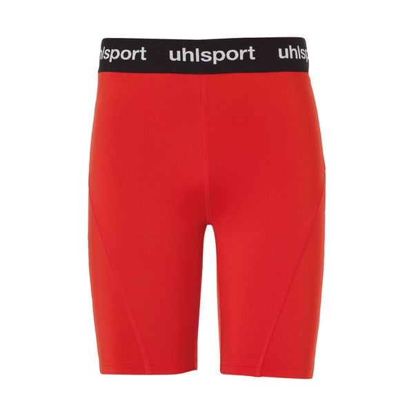 Spodenki kompresyjne Uhlsport pro Tights. Czerwone szorty sportowe męskie Uhlsport, bez wzorów, z materiału. Za 139.50 zł.