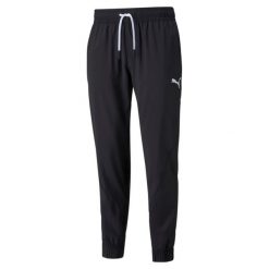Puma Spodnie Train Vent Woven 52153301. Czarne długie spodnie sportowe męskie Puma, bez wzorów, z dresówki, do piłki nożnej. Za 184.99 zł.