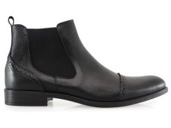 Czarne męskie buty zimowe - sztyblety BZ16. Czarne sztyblety męskie Modini Moda Męska, z materiału, bez obcasa, bez zapięcia. W wyprzedaży za 396.00 zł.