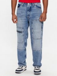 Tommy Jeans Jeansy Aiden Baggy Tapered Cargo Ah7032 DM0DM18083 Niebieski Regular Fit. Niebieskie jeansy męskie Tommy Jeans, bez wzorów, z bawełny. Za 559.99 zł.