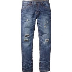 Dżinsy Regular Fit Tapered bonprix niebieski "stone used". Niebieskie jeansy męskie bonprix, z jeansu. Za 59.99 zł.