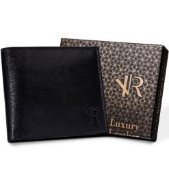 Portfel męski Rovicky [DH] N992-P-GOAN czarny. Czarne portfele męskie ROVICKY, bez wzorów, ze skóry. Za 59.99 zł.